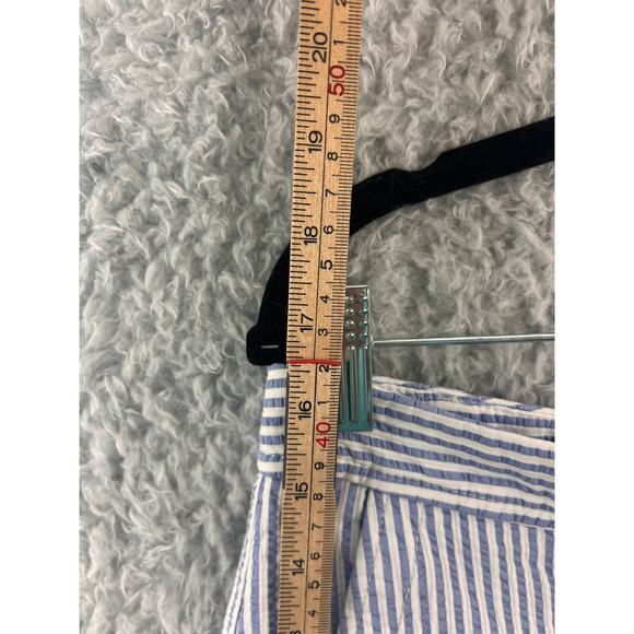 Talbots Relaxed Chino Shorts Blue White Seersucker Stripe 12 – 7” Inseam - Picture 6 of 9
